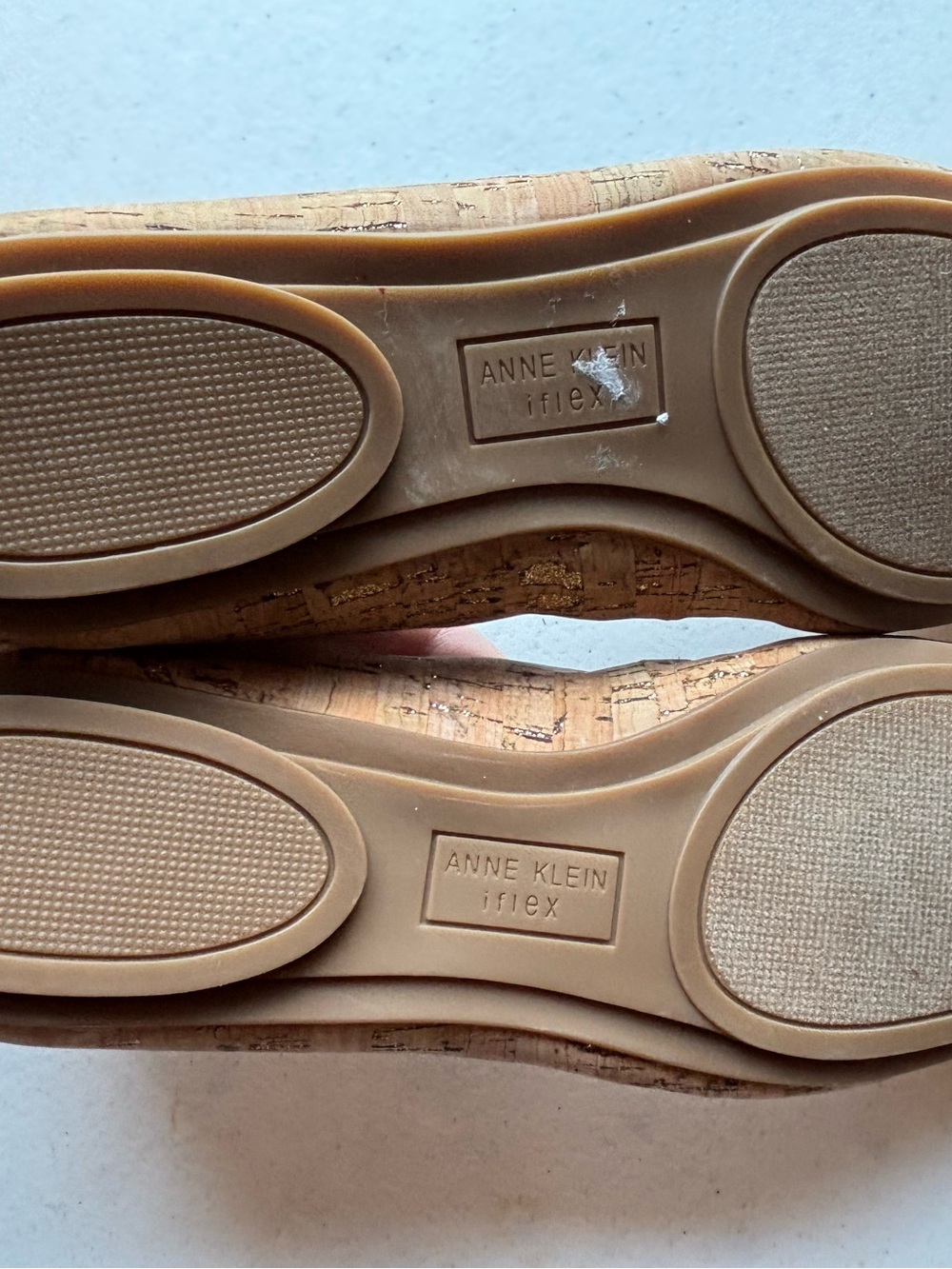 Anne Klein Aggie Cork Flats with Gold Buckle - Women's Size 8.5 - Picture 4 of 5